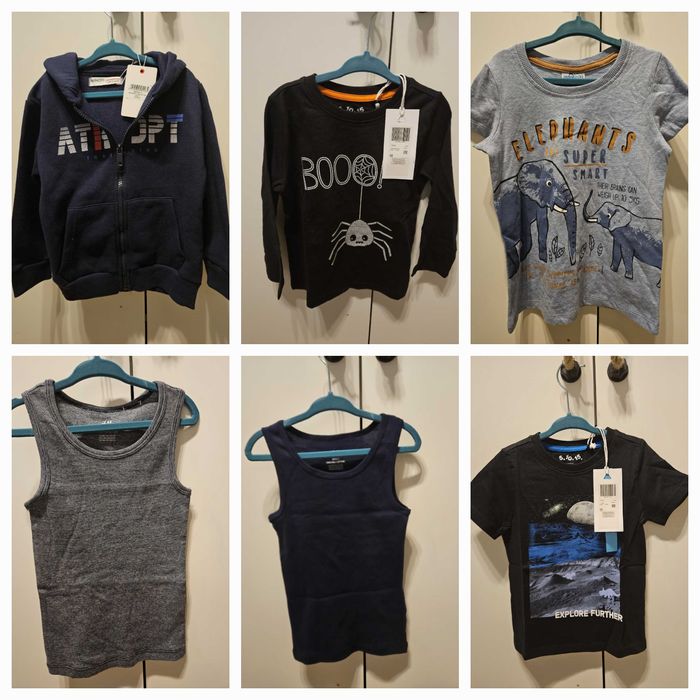 Nowe 98 zestaw ubrań paka bluza bluzki koszulki tshirty z metkami