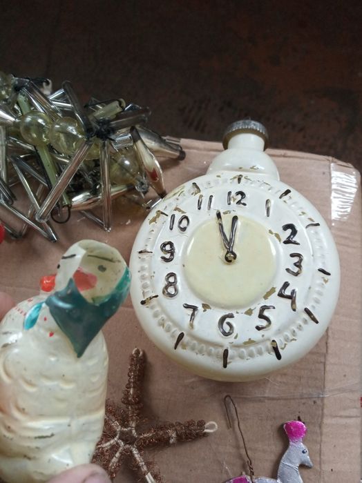 Большая ёлочная игрушка ссср часы новогодние