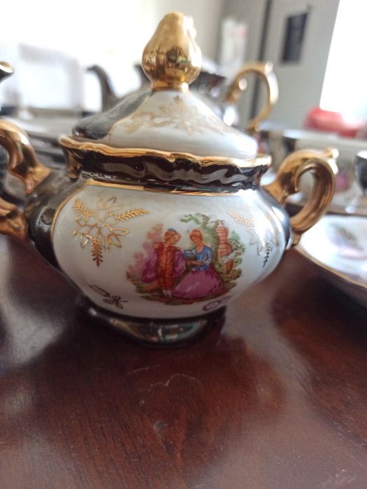 Serviço de chá chinês para 6 pessoas em porcelana Lucky China - meados