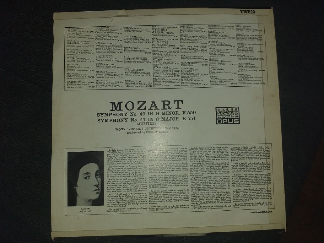 Vinyl Mozart Symph. no. 40,41 (dyr. R.Hertz) Alied records UK