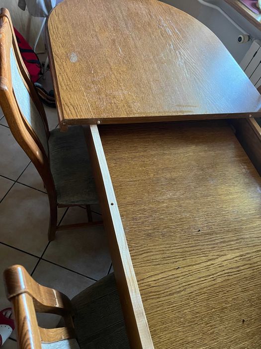 Ogromny stół dębowy rozkładany