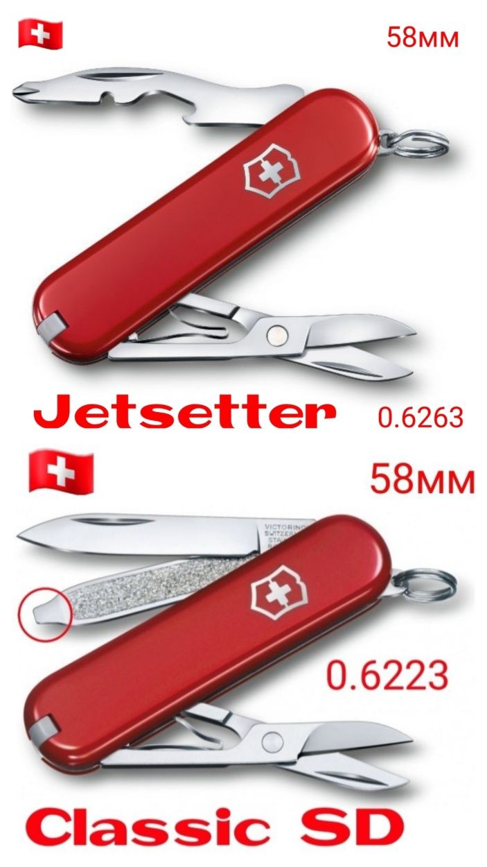 Ніж Victorinox Escort Нож Rally Jetsetter Rambler Signature MiniChamp