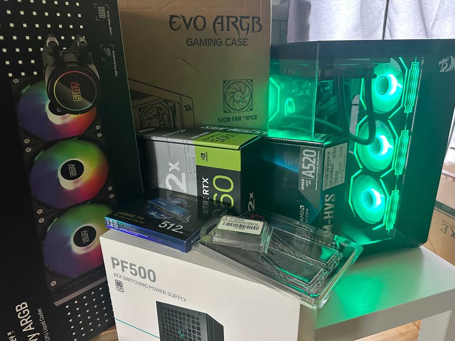 Komputer Gamingowy RTX 5060 FV23% AMD Ryzen 5 Akwarium AIO 360 do Gier