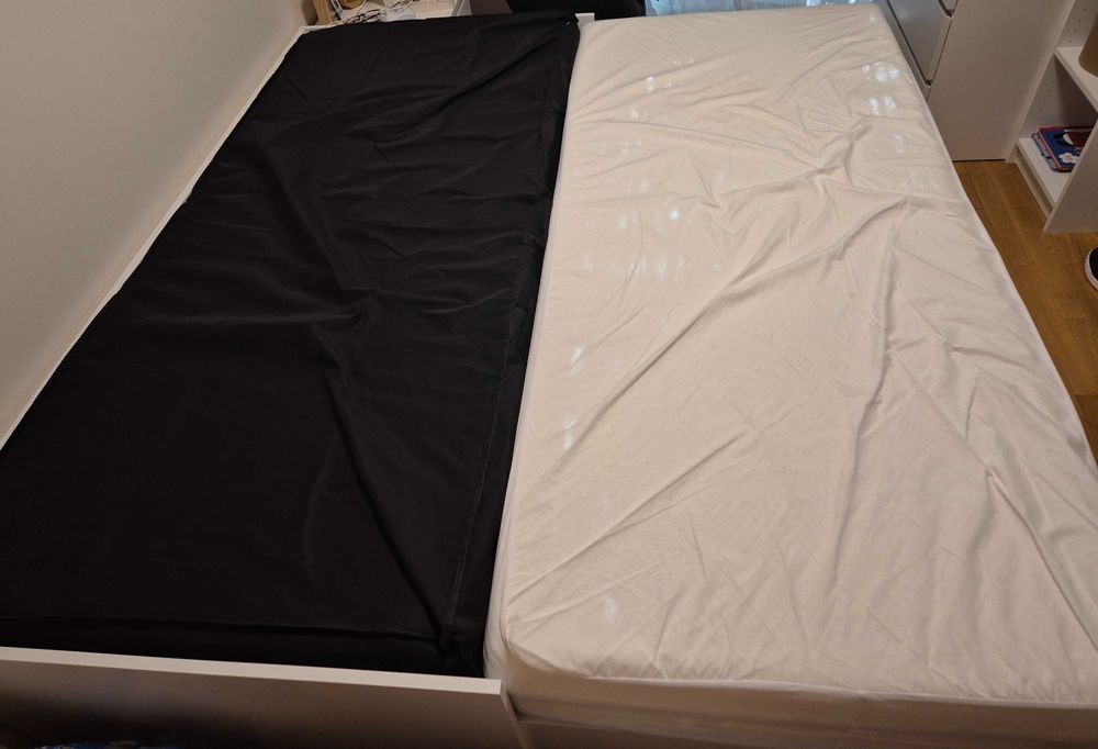 Cama com arrumação TANGBJERG 90/180x200 branco