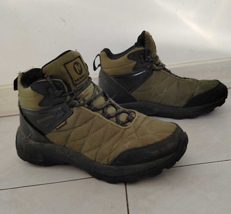 Ботинки треккинговые тканевые Merrel хаки оливковые зимние 42 размер