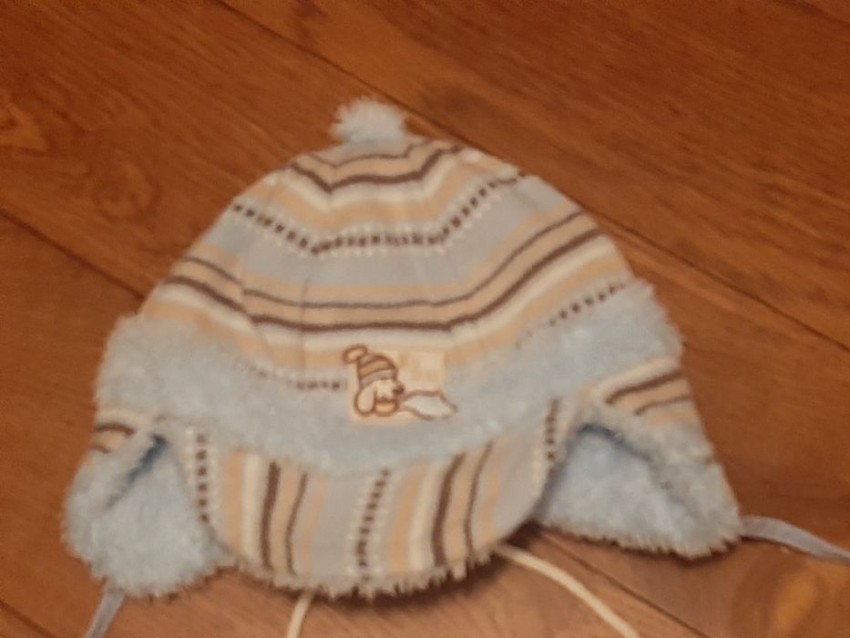 Czapka niemowlęca maja 46 niebieska + rekawiczki