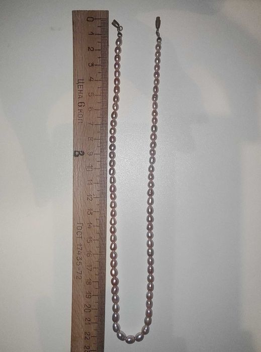 Ожерелье жемчуг розовый