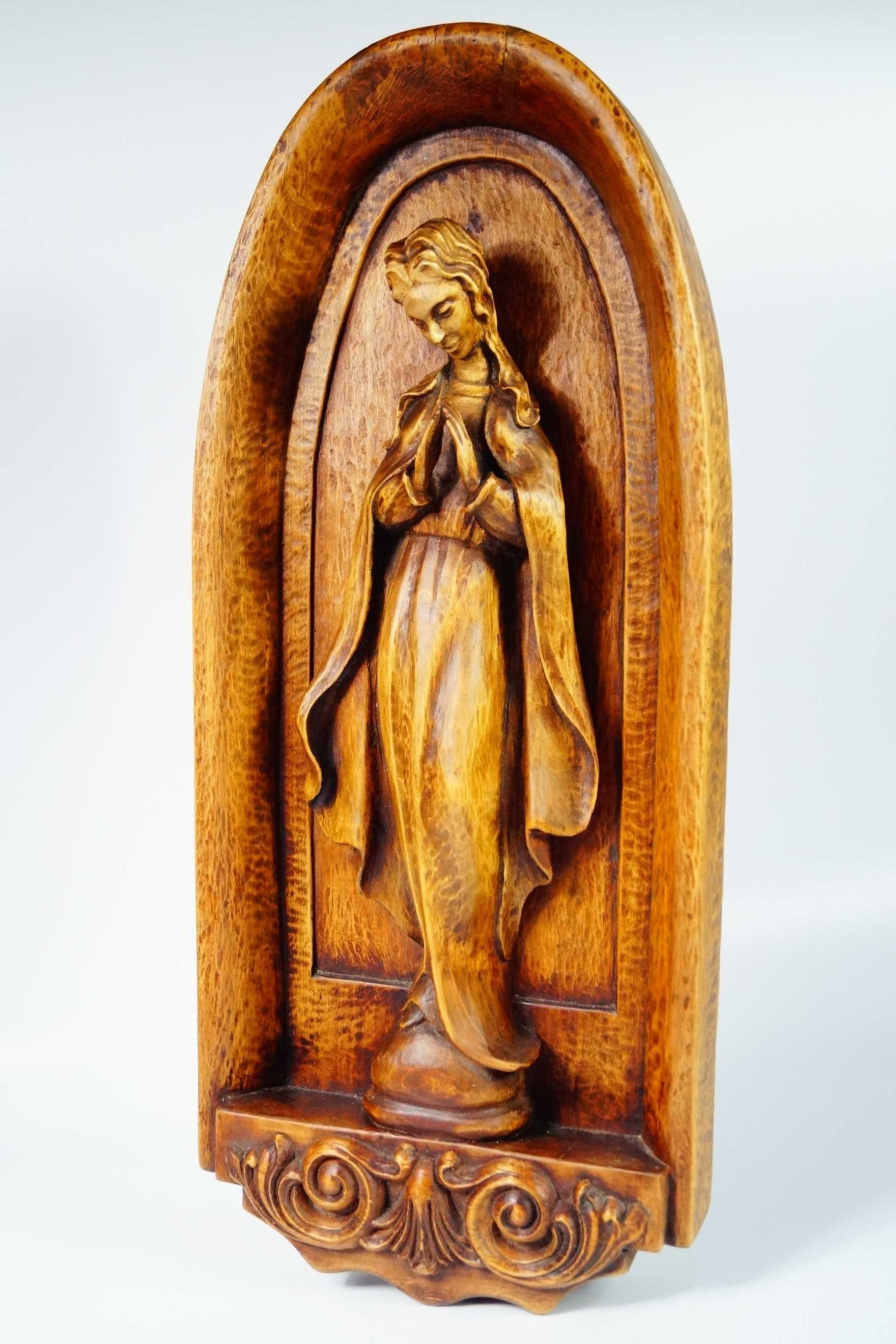 Duża drewniana rzeźba Madonna figura drewno