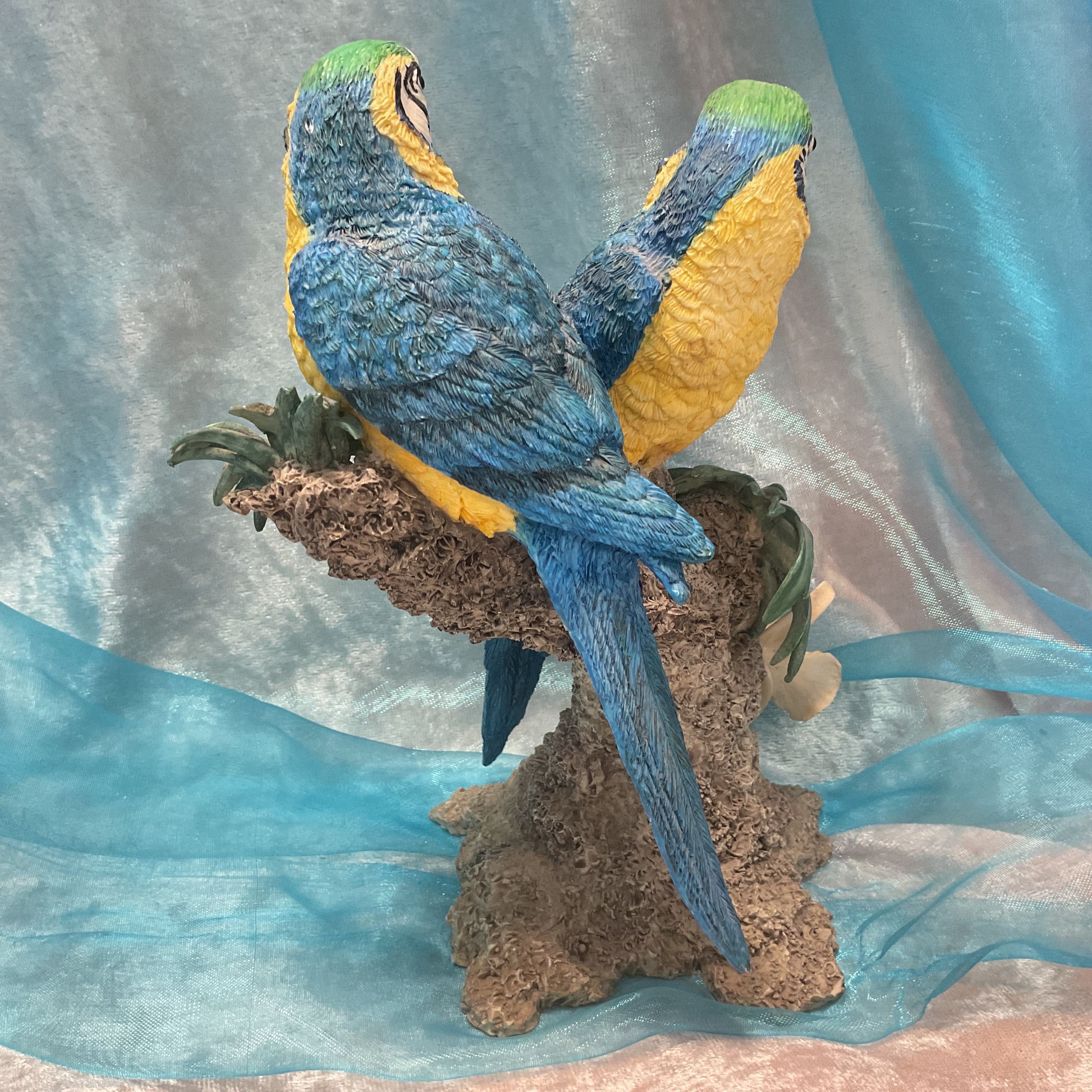 Par aves  blue e yellow Macaws  17 cm