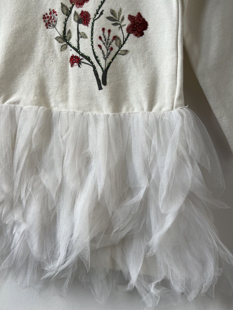 Marasil sukienka dziewczęca biała tiul r.80