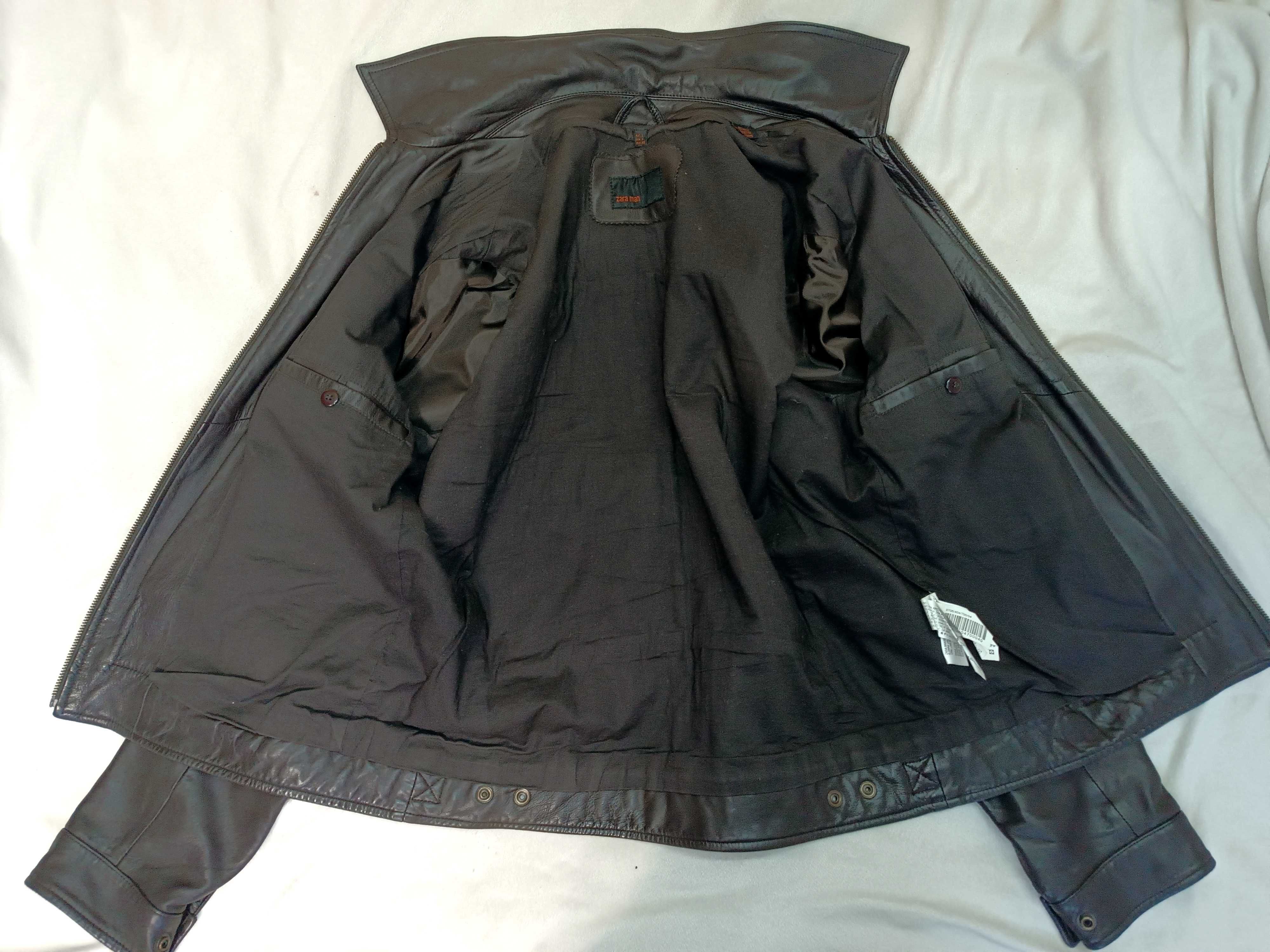 Кожаная куртка ZARA Испания натуральная кожа 50-52 (L) размер
