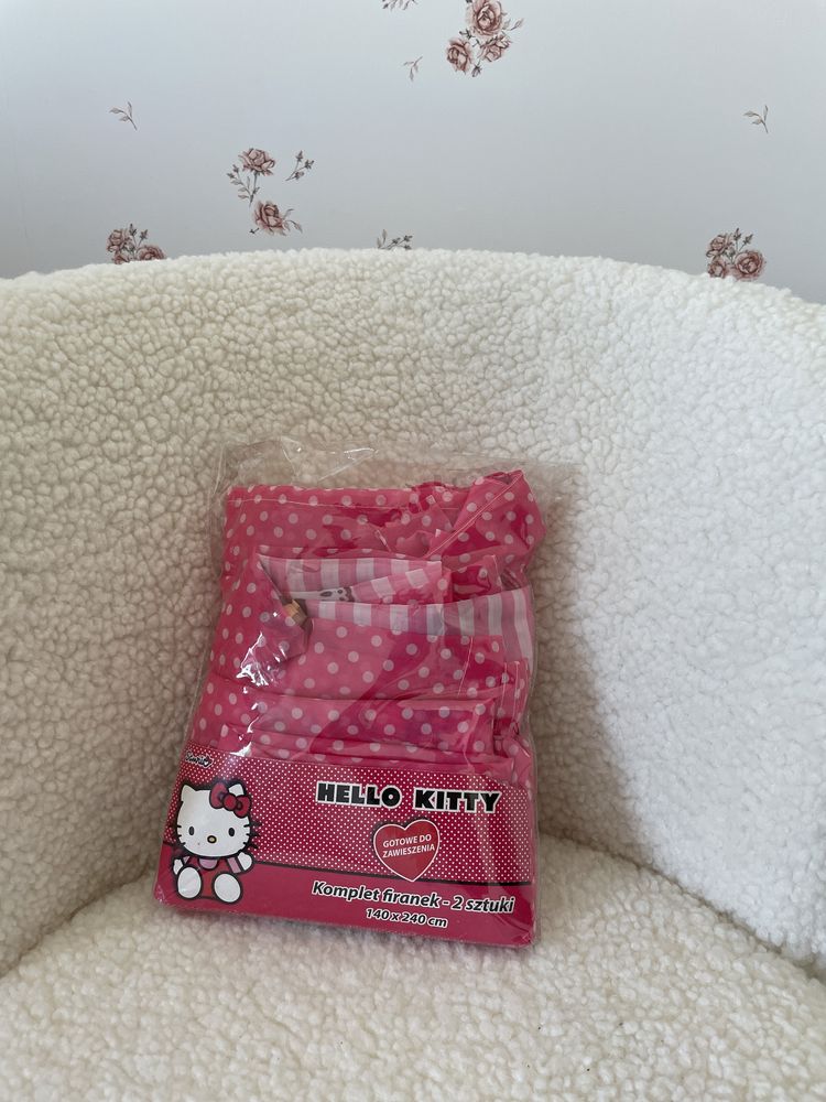 Nowy zestaw firanki Hello Kitty miś z misiem różowa