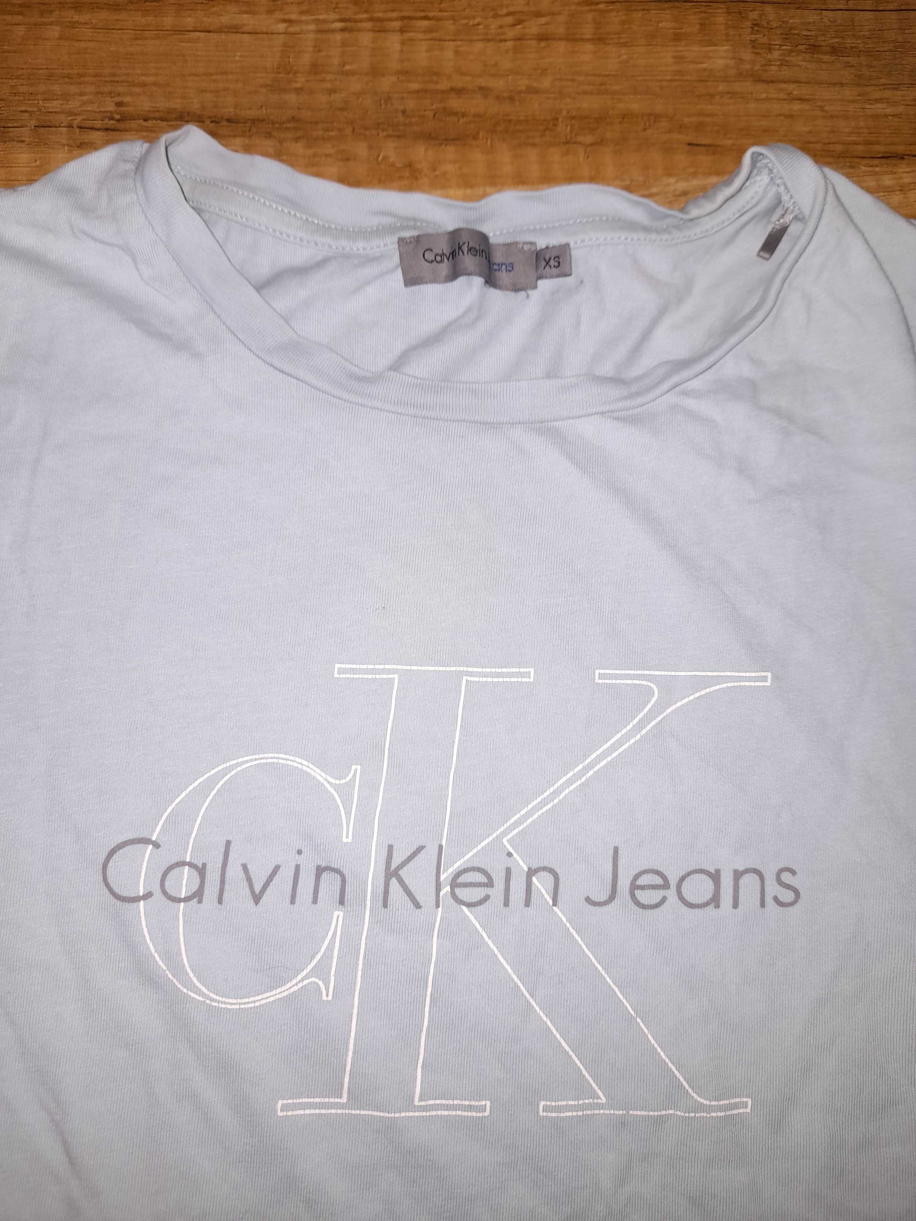 Calvin Klein Jeans t-shirt XS koszulka damska niebieska 36