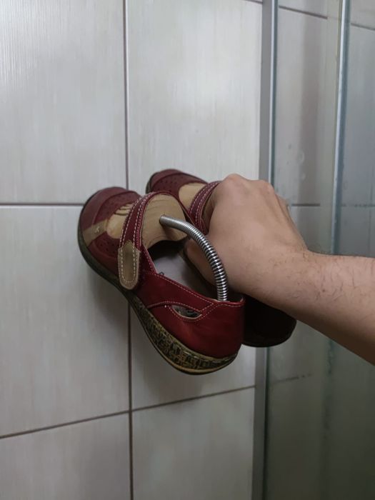 buty damskie 41 Chun Sen mokasyny na rzepy baleriny półbuty czerwone