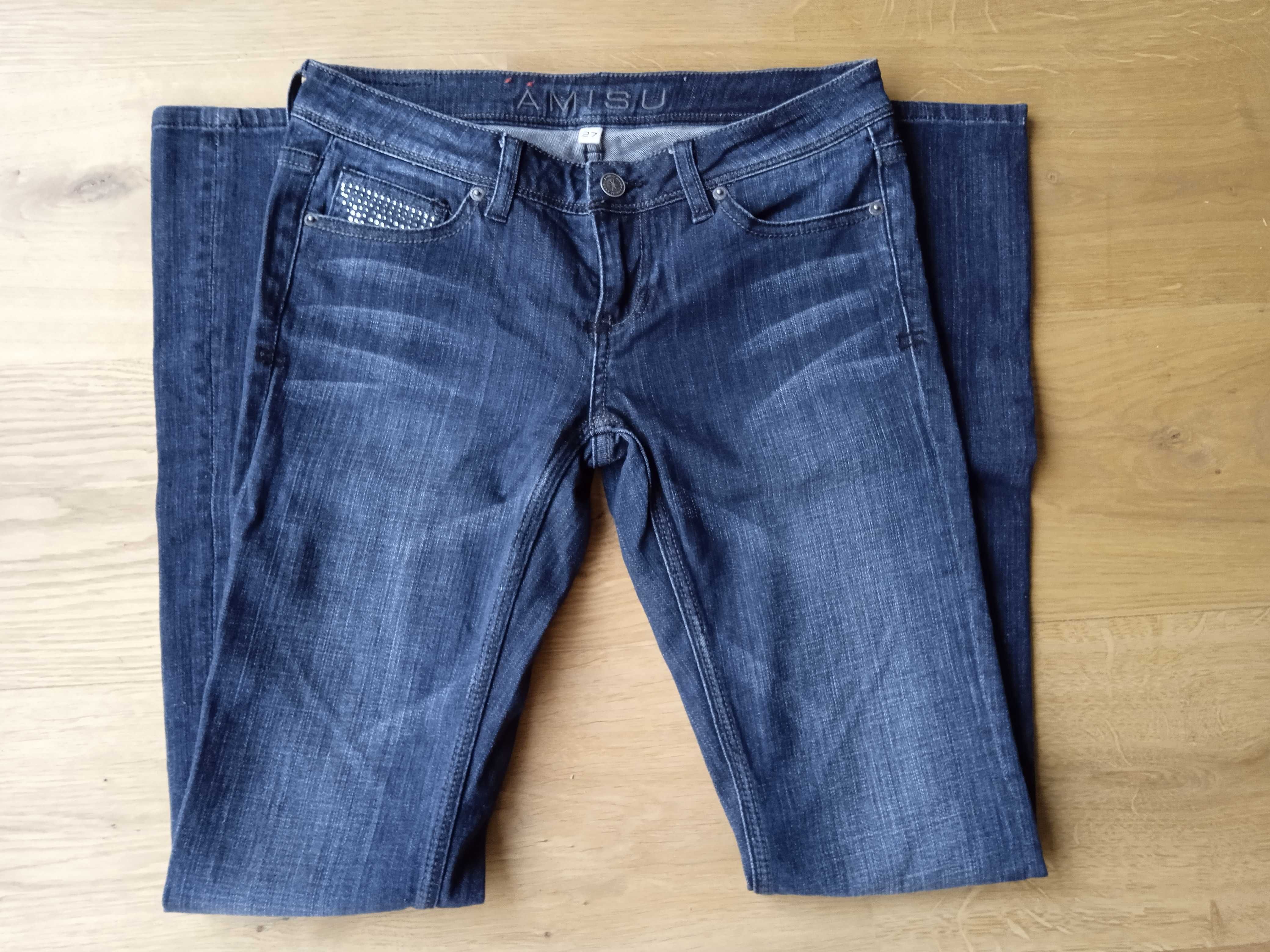 Spodnie BOOTCUT jeans, rozszerzane nogawki niski stan, dzwony