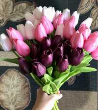 Латексні тюльпани, троянди з шовку, лілії, штучні квіти