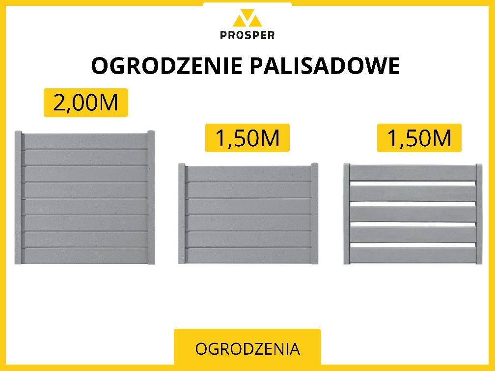 OGRODZENIA betonowe nowoczesne 1,5m ogrodzenie PALISADOWE