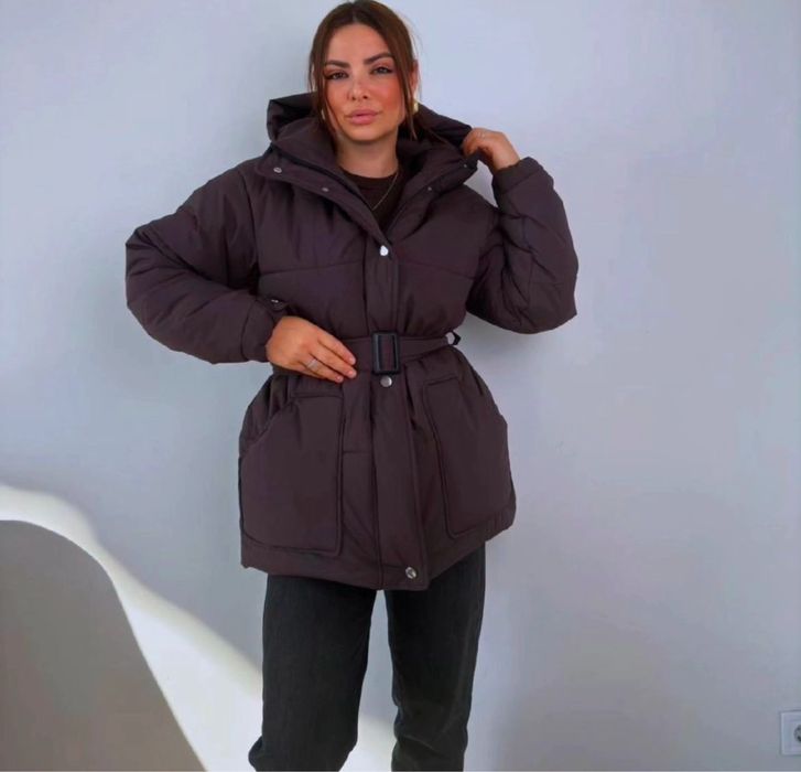 Тепла куртка з поясом