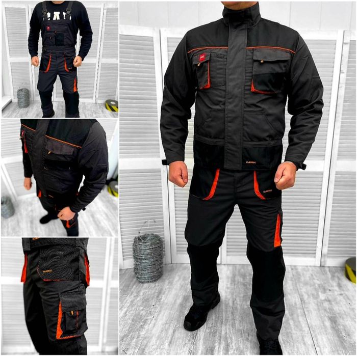 Костюм робочий чоловічий, роба куртка та напівкомбінезон, 56р спецодяг