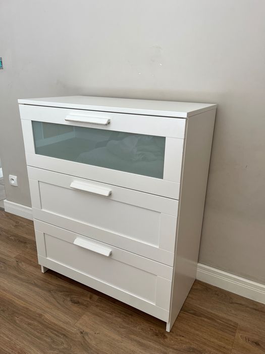 Komoda Brimnes 3 szuflady biała stan bdb