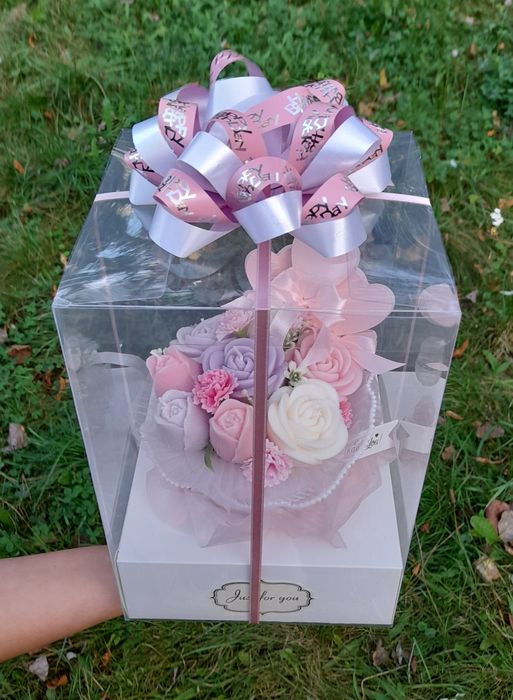 Flower box ze świec sojowych/box prezentowy