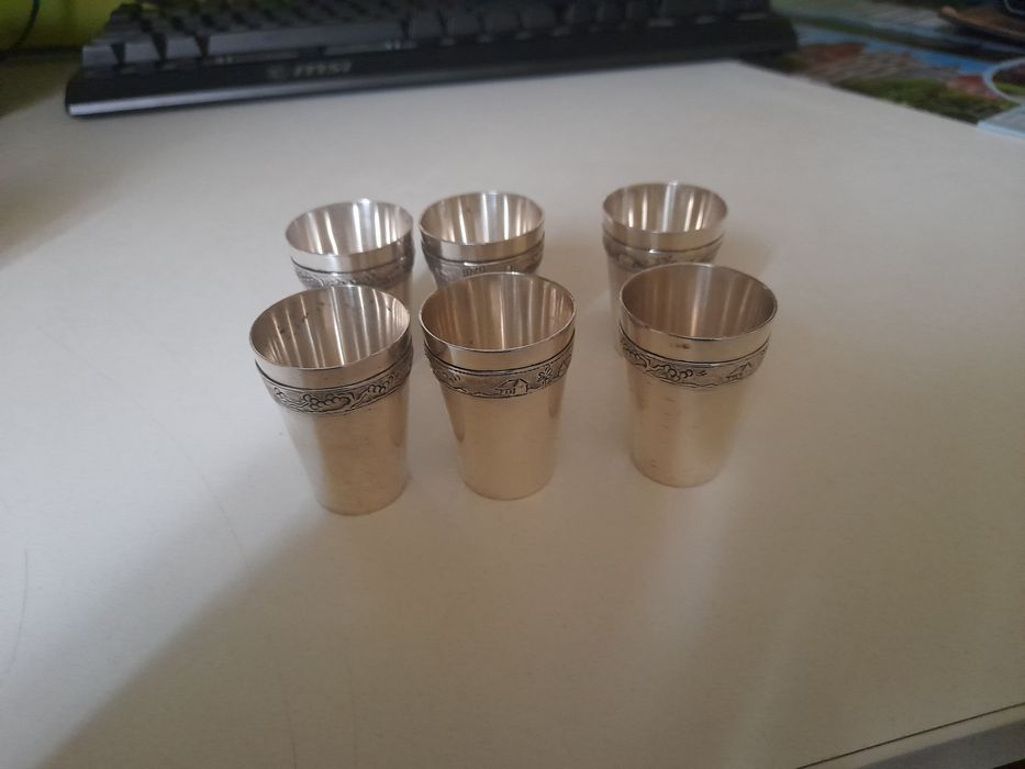 6 kieliszków posrebrzanych