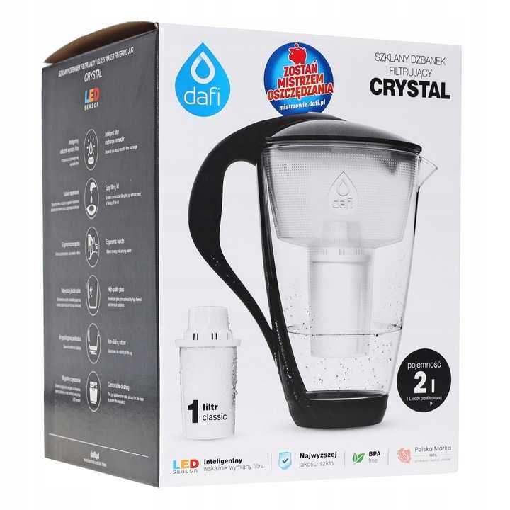 Dzbanek filtrujący LED  szklany Dafi Crystal - NOWY MODEL