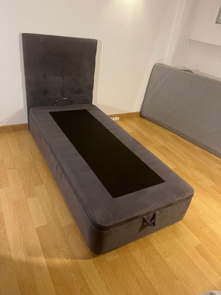 Cama sommier com cabeceira e arrumaçao