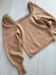 Brązowy sweterek h&m bufki S karmelowy piękny sweter