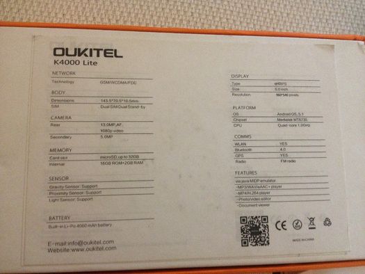 Oukitel k4000lite