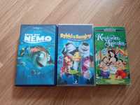 Zestaw kaset VHS: Gdzie jest Nemo?, Rybki z Ferajny, Królewna Śnieżka