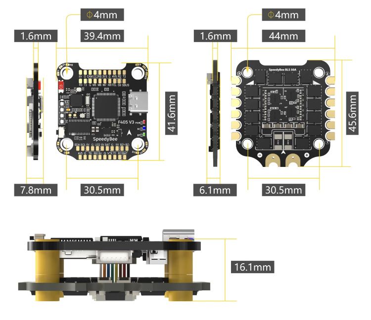 SpeedyBee F4 V3 + ESC 50A, стек FPV