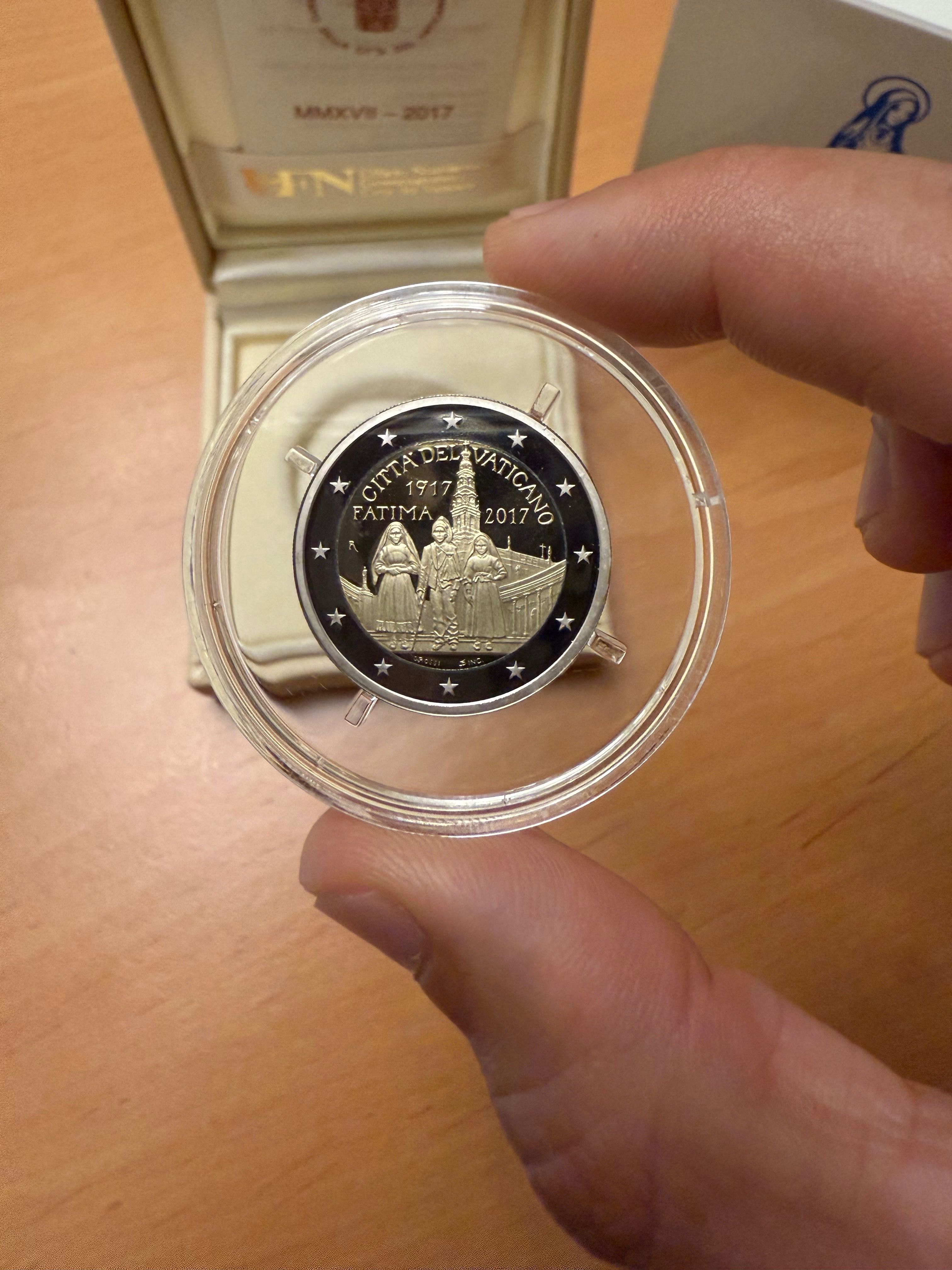 Moeda 2€ Vaticano Fátima 2017 proof