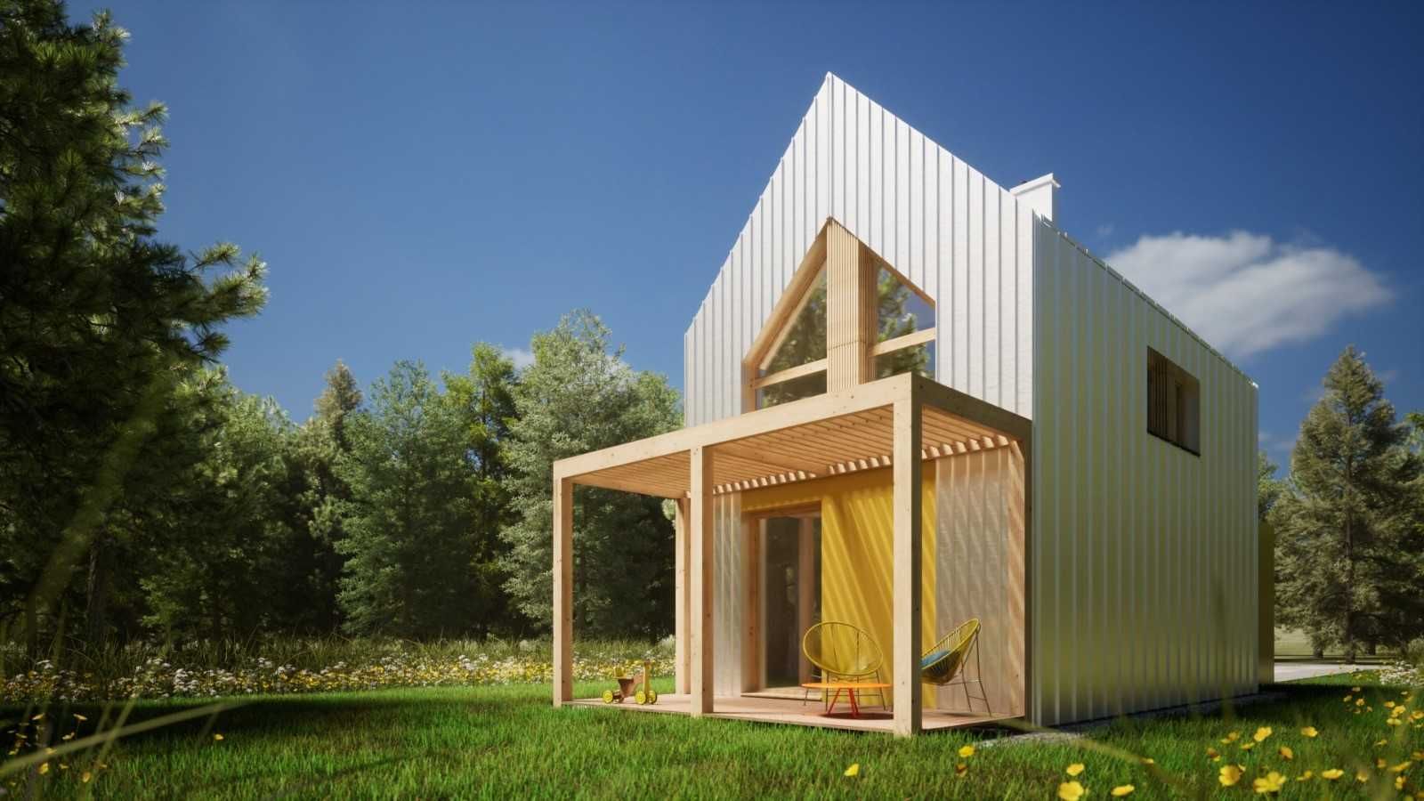 Domek całoroczny STODOŁA na konstrukcji stalowej 47,4m2