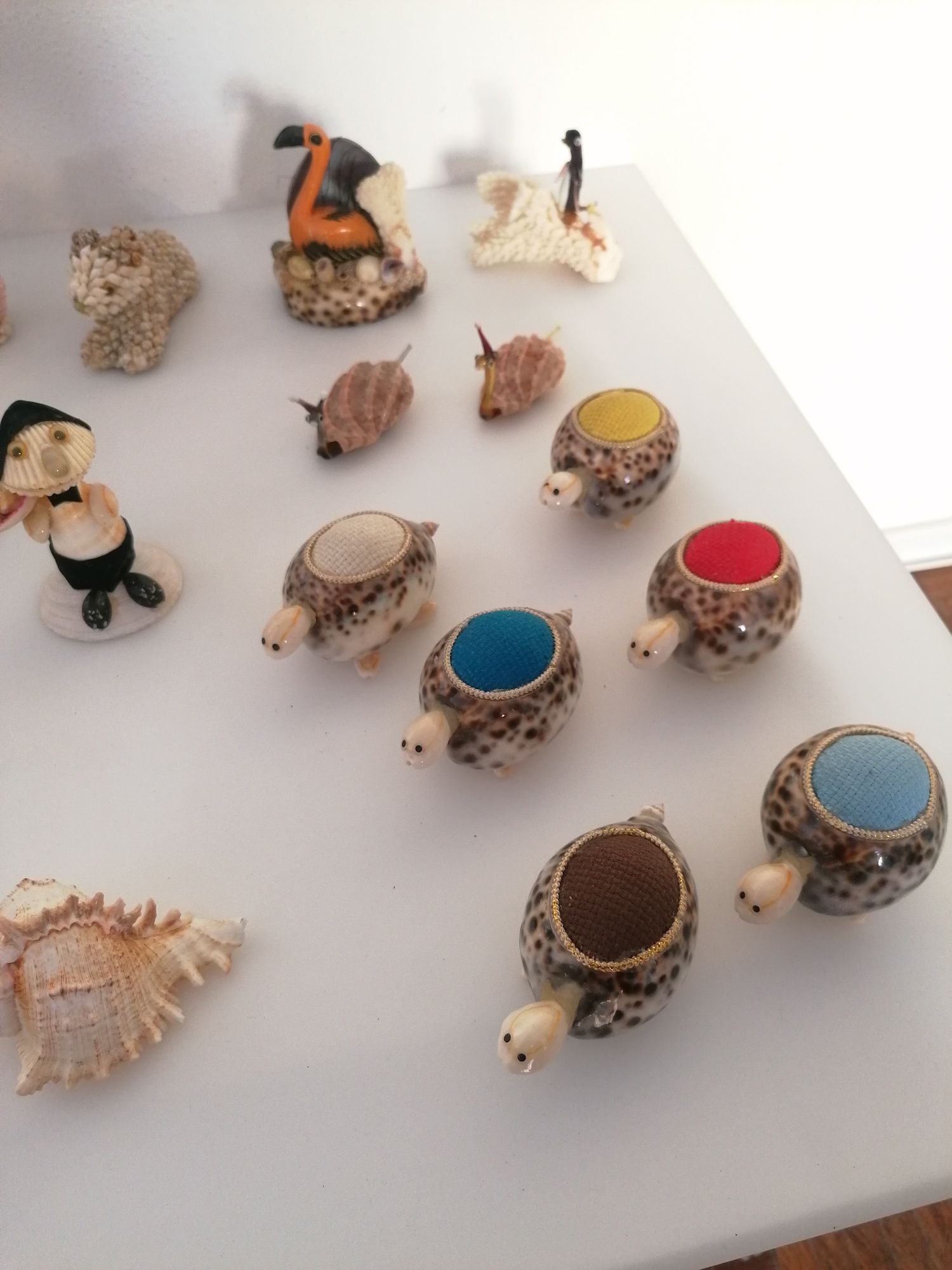 Conjunto Coleção Conchas Artesanais Animais Artesanato Mar Feito À Mão