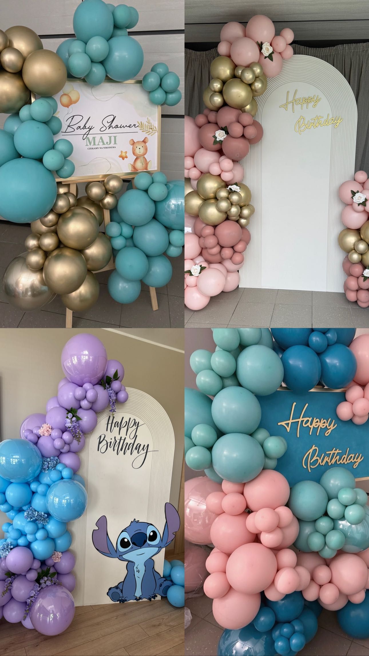 Dekoracje, ścianki balonowe urodziny chrzest ślub roczek