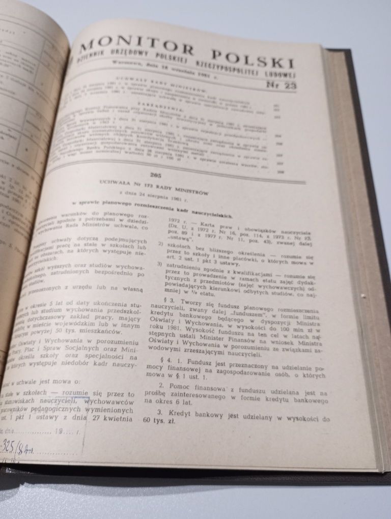 Monitor Polski 1981 rok