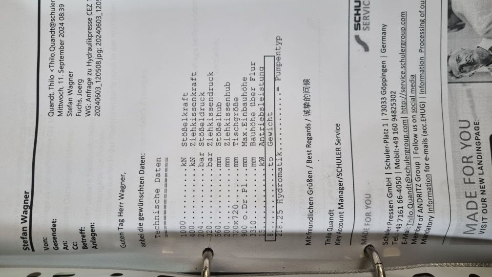 Prasa kolumnowa MULLER HEP 10/ 7.4.1