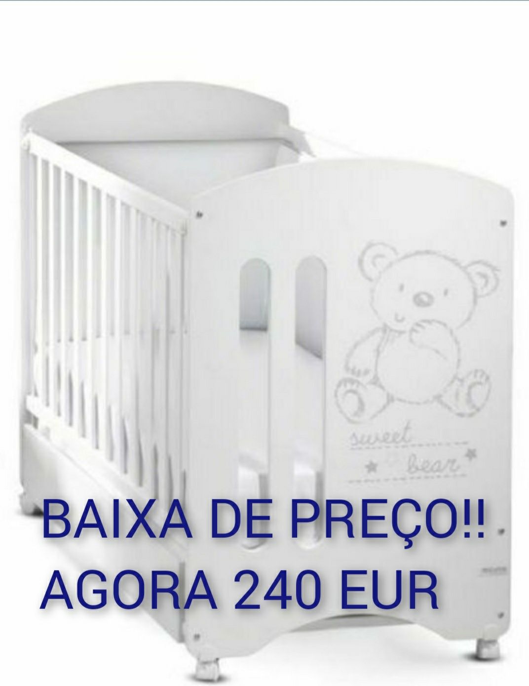 Vendo cama de grades Sweet Bear com colchão viscoelástico - Micuna