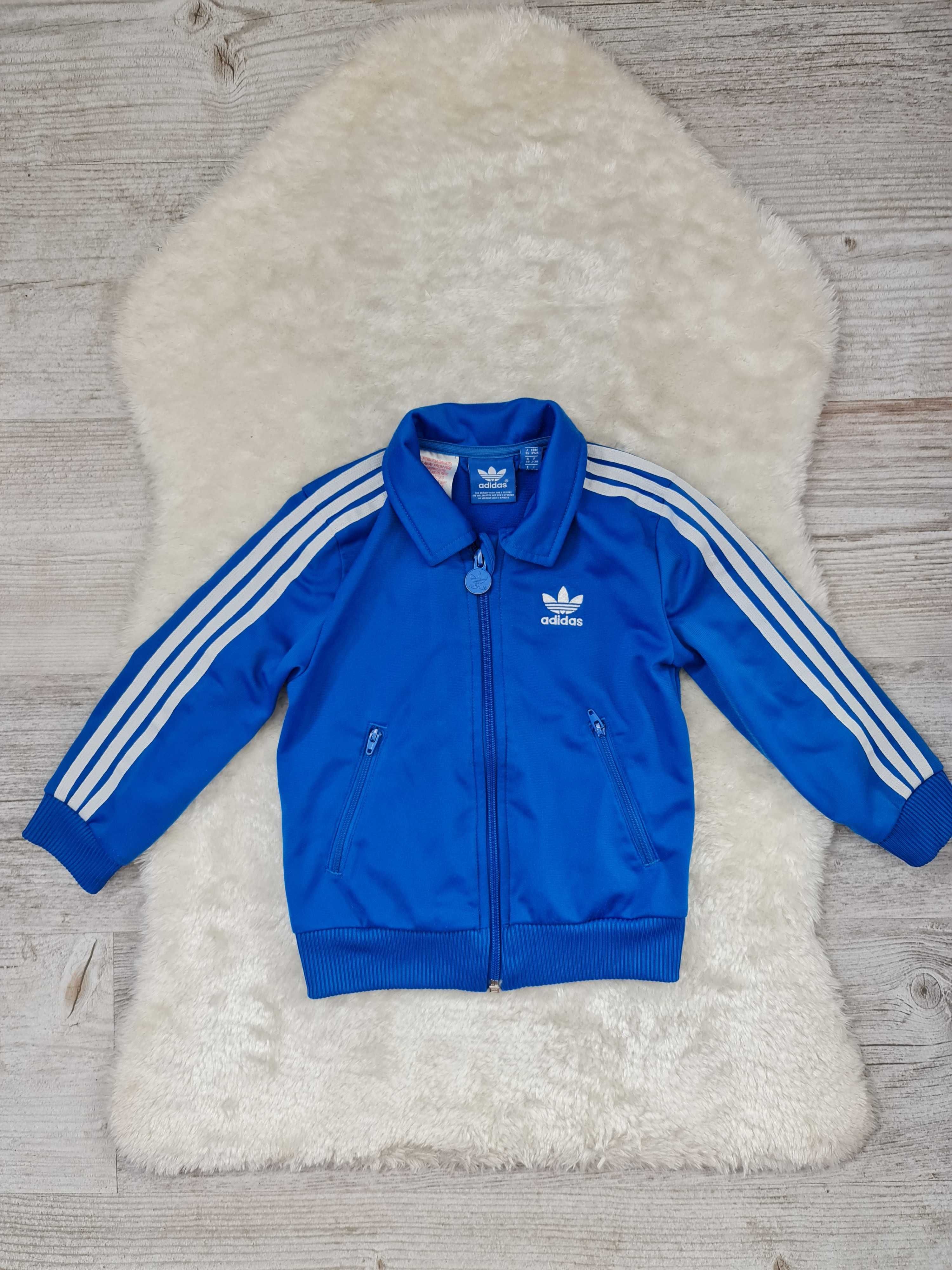 Bluza Adidas Niebieska Logo Rozmiar 92 - 98 na Wiek 2 a 3 Lat