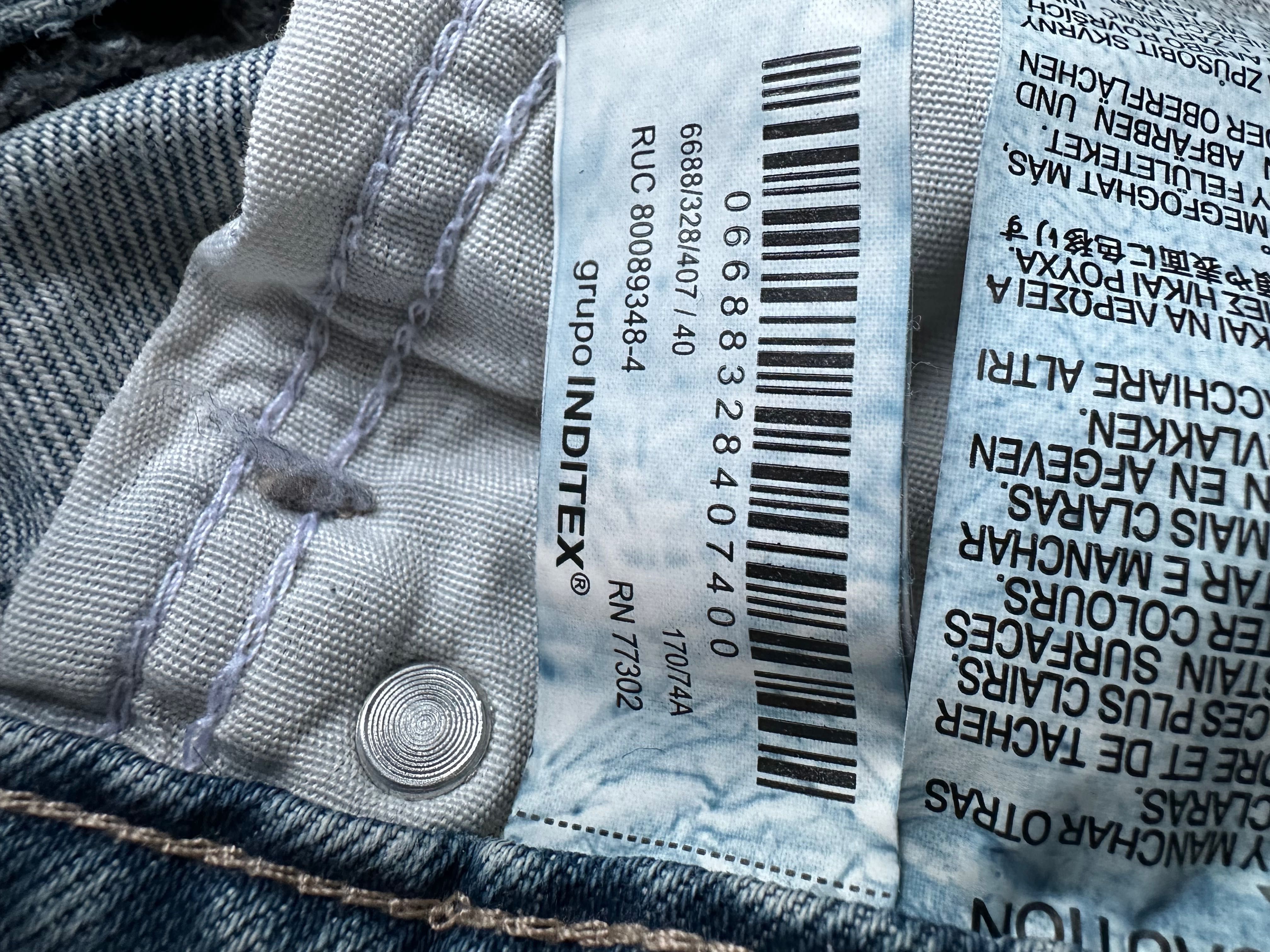 spodnie jeans zara m wysoki stan wiralowe