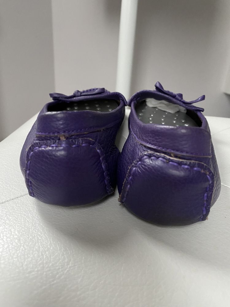 Туфлі мокасіни лофери шкіра фіолетові