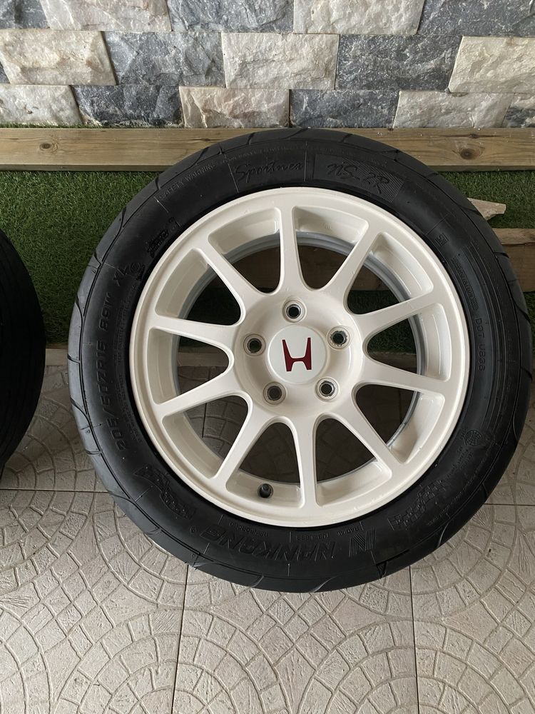 Jantes 15 honda integra type r Enkei com pneus semi slicks