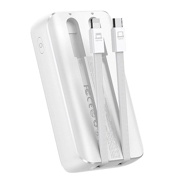 Mini powerbank Joyroom JR-PBC06 z wbudowanymi kablami USB-C / Lightnin