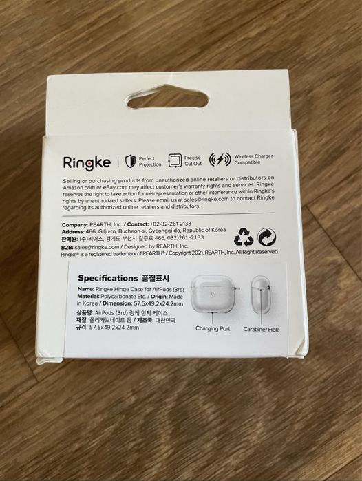 Чехол Case для навушників AirPods 3 Ringke onyx black