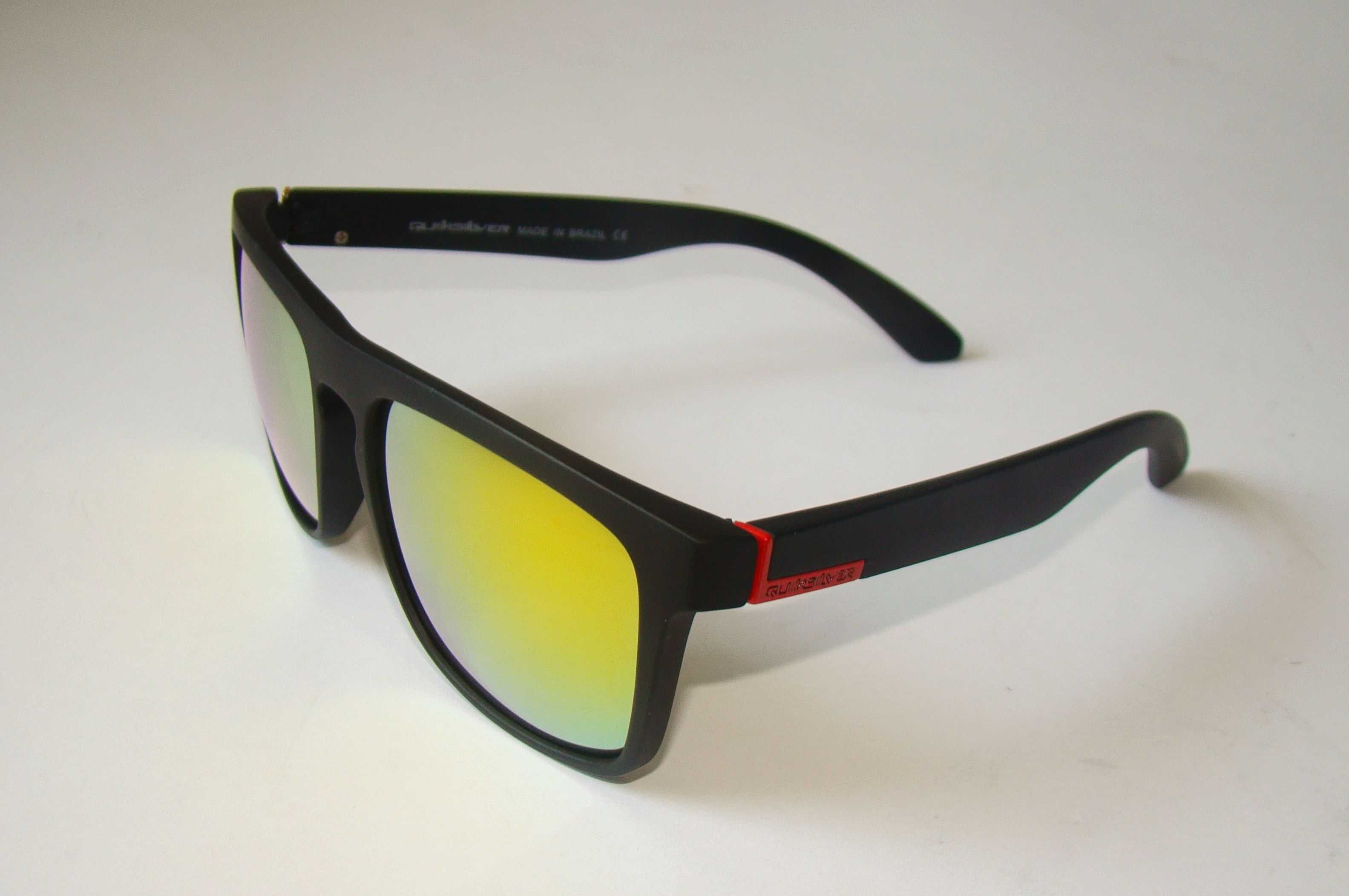 Okulary przeciwsłoneczne QUIKSILVER UV400 czarne ze złotymi szkłami