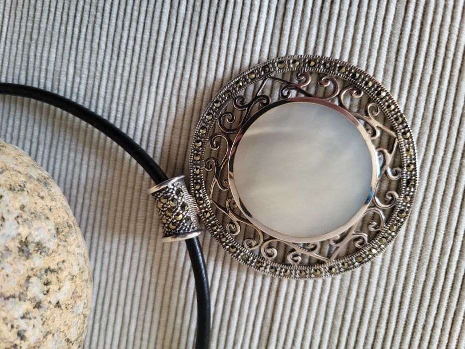 Naszyjnik Apart zawieszka Vega na rzemyku jubilerskim – srebro