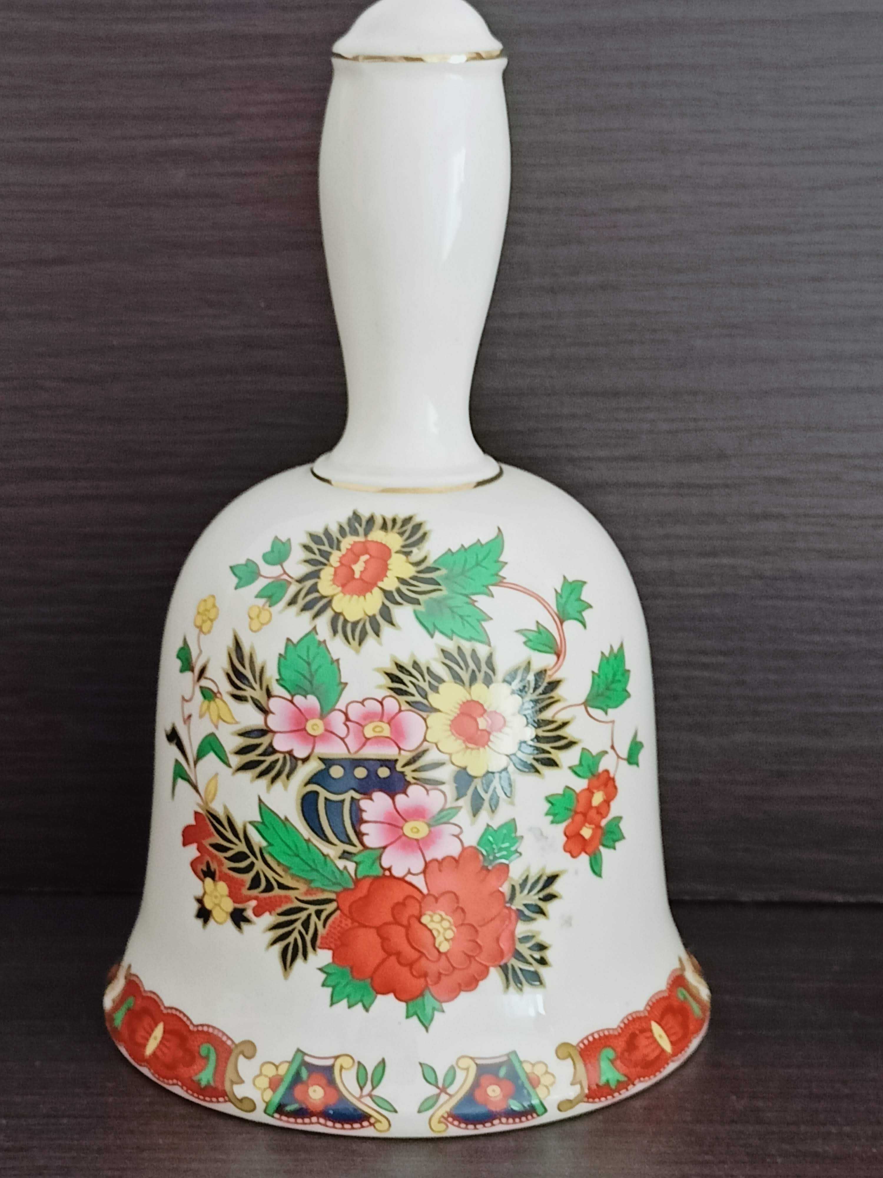 **DUŻY dzwonek porcelana SADLER mosiężne serce 1960+