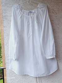 biała bluzka 48 50 52 lub oversize z przodu guziki bawełna