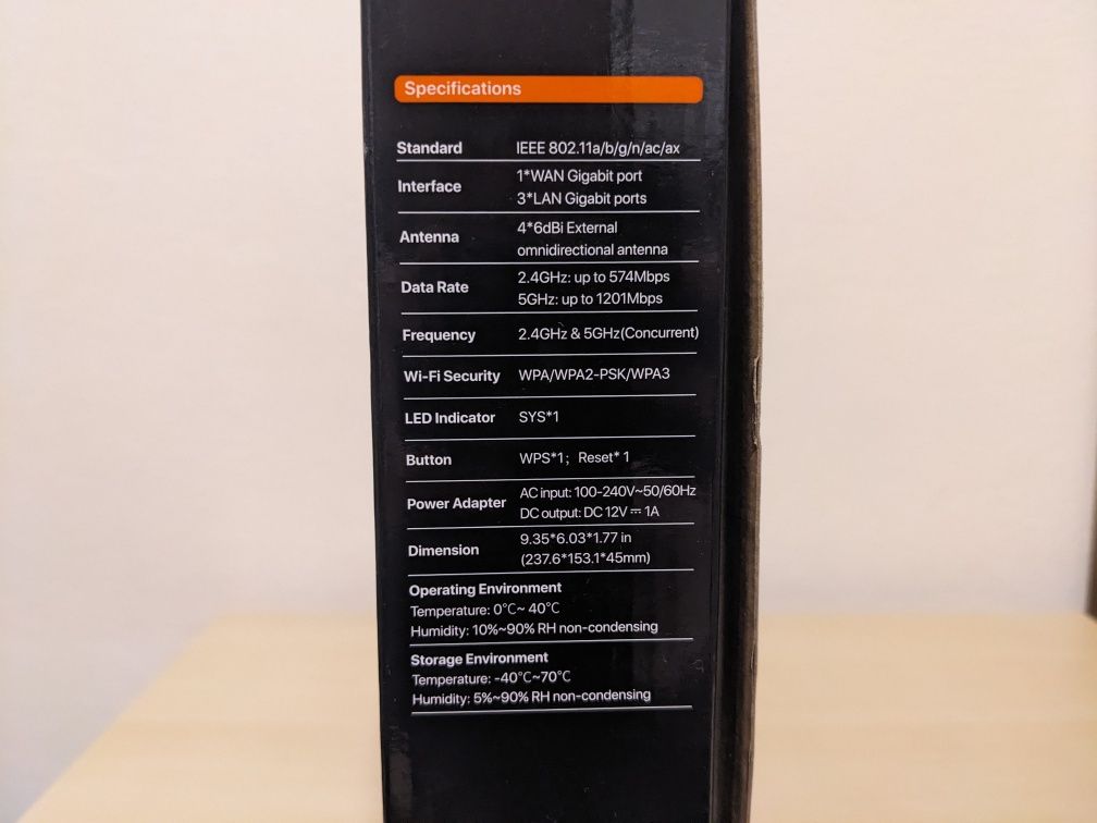 Router Wi-Fi 6 Tenda AX1800 RX3 1201Mbps